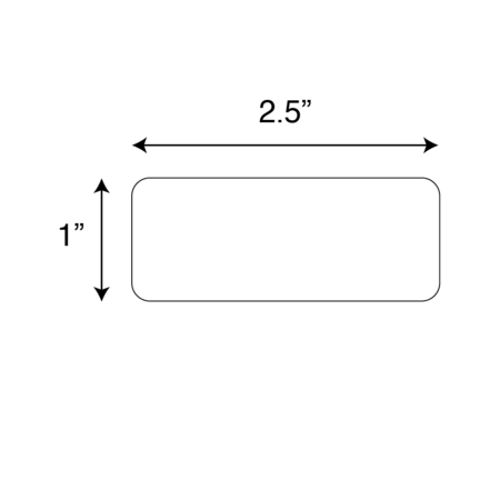 Nevs Label, Blank Direct Thermal 1" x 2-1/2" LBW-0130